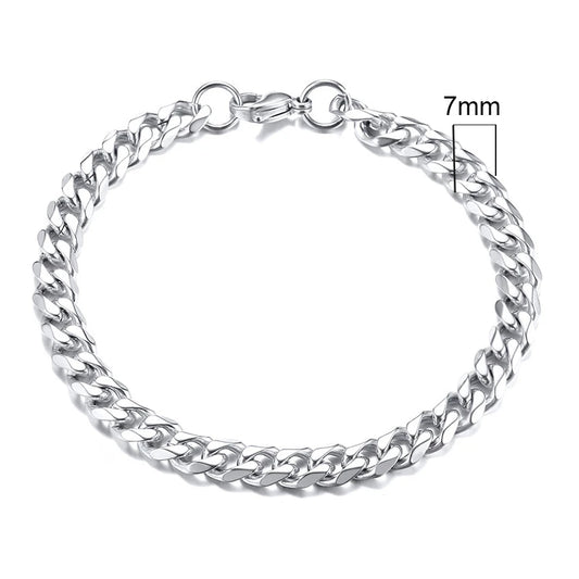 Vnox 3-11mm Chunky Miami Curb Chain Bracelet for Men, Stainless Steel Cuban Link Chain Wristband Classic Punk Heavy Male Jewelry - Glo Shop