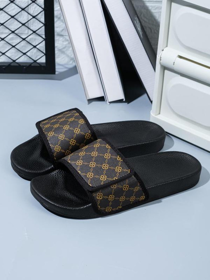 Fashionable Plaid Pattern Slides Shoes for Men 