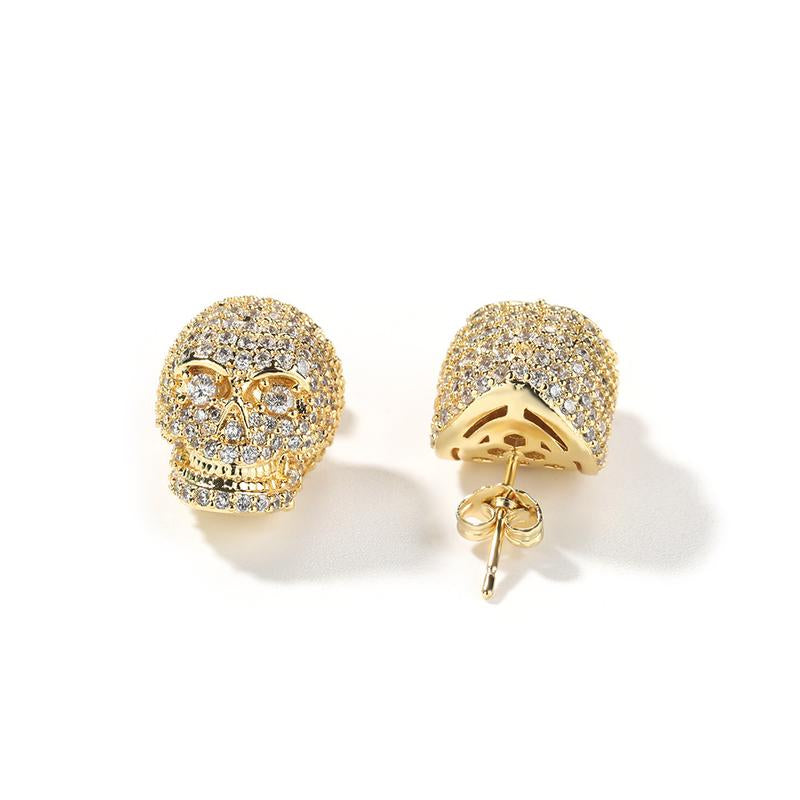 GAB ZC Skull-Shaped Stud Earrings for Men - Ideal Halloween Gift